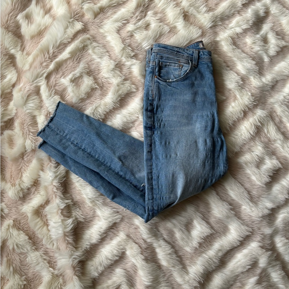 Zara Basic Z 1975 Denim Distressed Size 8